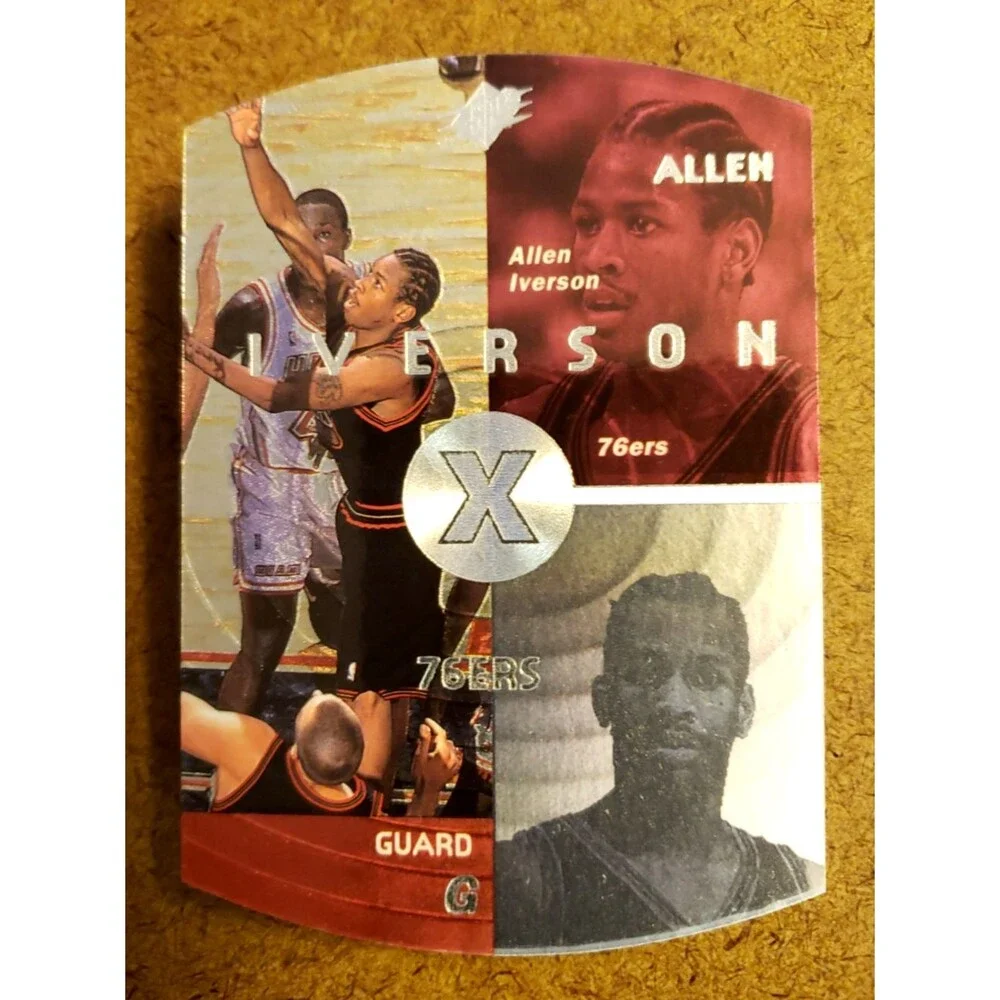 1997-1998 Upper Deck SPx ALLEN IVERSON NBA Die-Cut Basketball Card #30 76ERS HOF